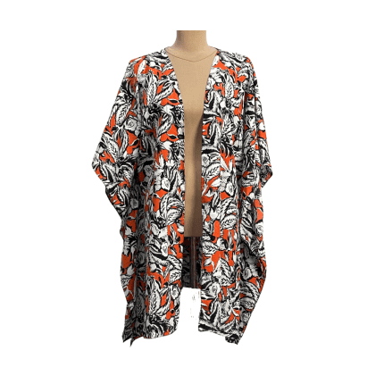 KIMONO FLORAL NARANJA KL